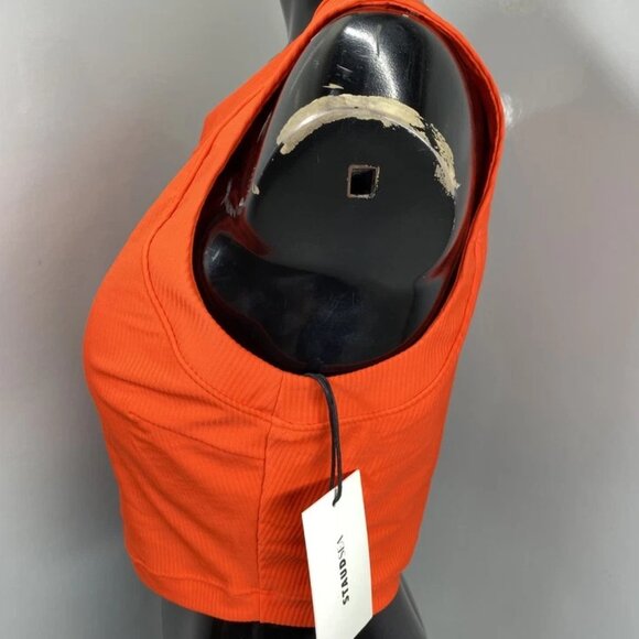 NEW STAUD Dunes Tankini Bikini Top Size L – Cayenne Orange Crop Swim Shirt - Picture 6 of 7